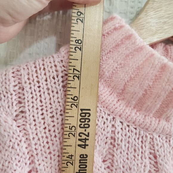 Vintage Partners by Mervyns Pink Chunky Cable Knit Mock Neck Sweater Size Large - Picture 10 of 10